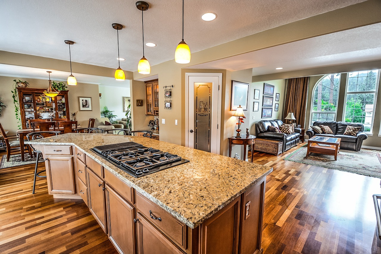 Traditional Warm Kitchen with Open Floor Plan - After