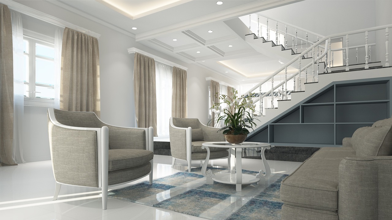 Elegant living room with coffered ceiling, custom millwork, and sophisticated design in a whole home renovation in Richmond, Virginia